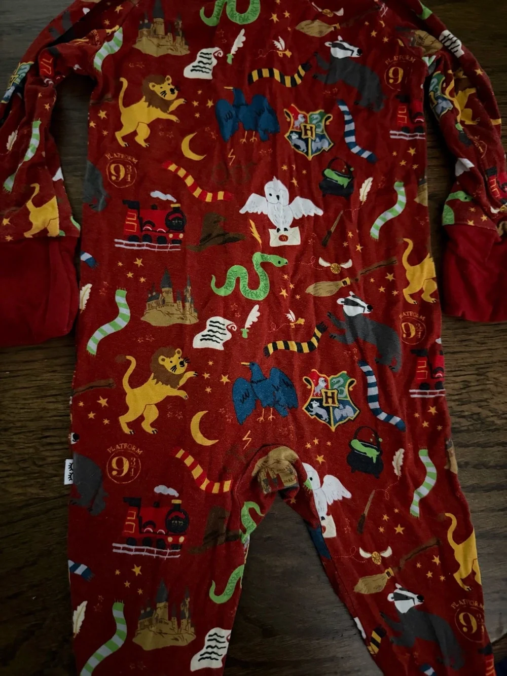 Little Sleepies Red Harry Potter Zipper Footie Sleeper